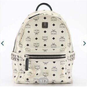 White MCM backpack